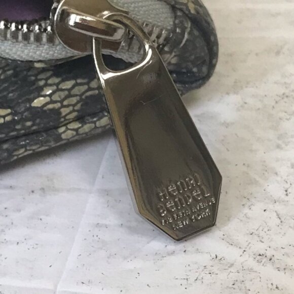 HENRI Bendel NEW The DEB Leather Wristlet Clutch Bag Snake Print Multi Zipper - Picture 14 of 16